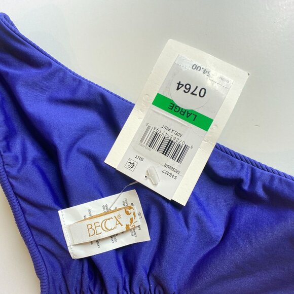 NWT Becca Adela Pant Women's Large Blue Ribbed Bikini Bottom, size Large - Picture 7 of 8